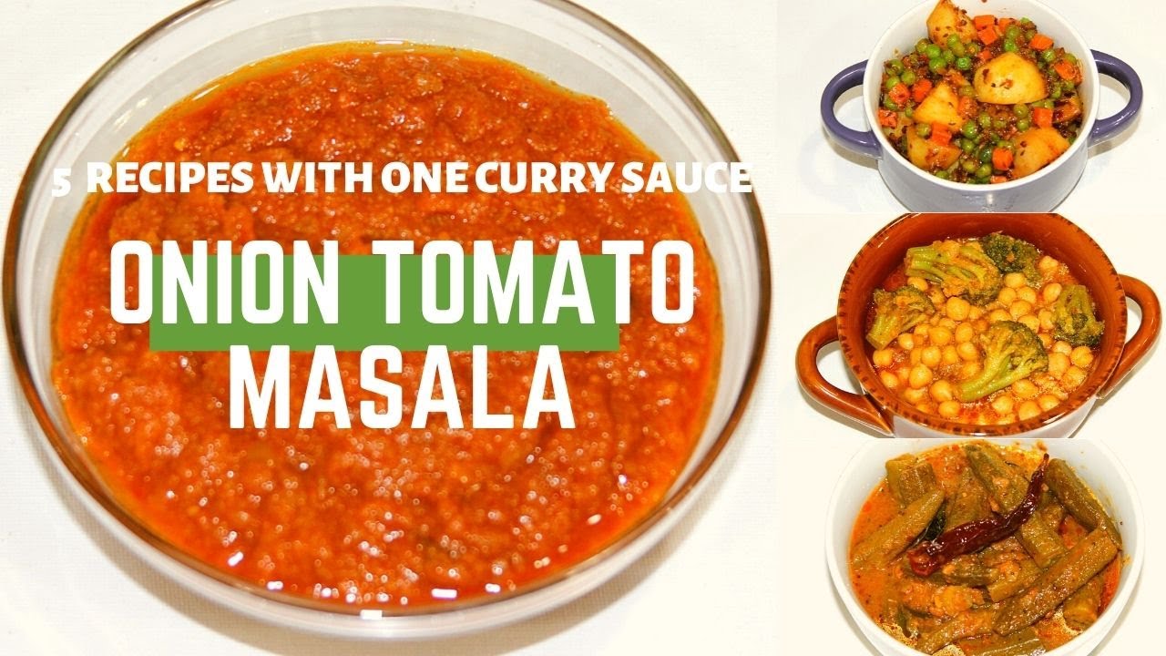 Basic Onion Tomato Masala for Curries |  5 Easy freezer friendly meals | Indian meal prep ideas