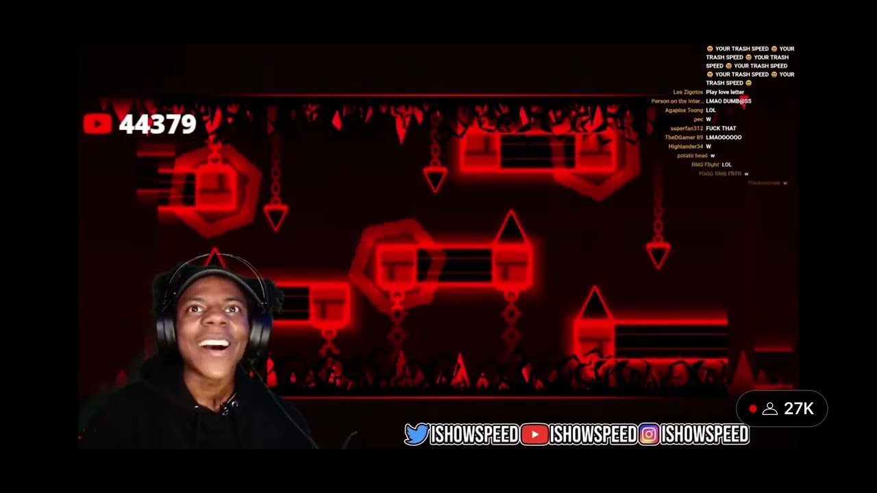 ISHOWSPEED GLITCHES GEOMETRY DASH 🤣🤣🤣