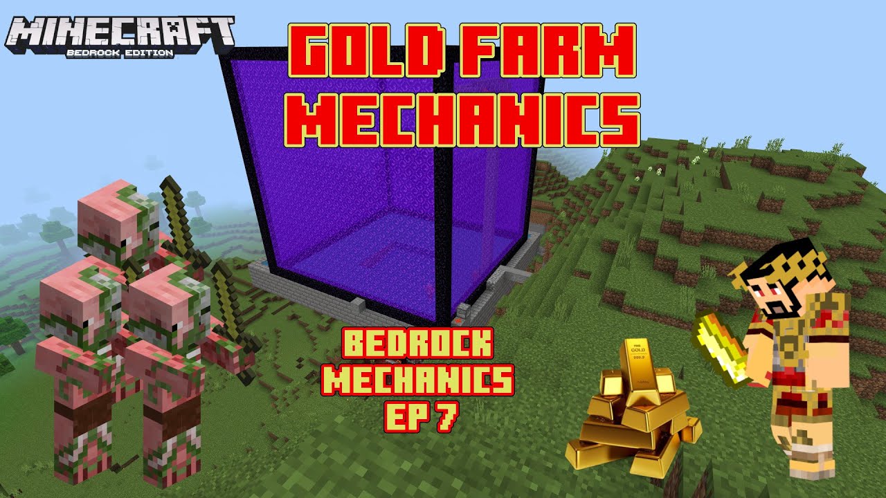Bedrock Gold Farm Mechanics - The Minecraft Bedrock Mechanics Survival Lets Play