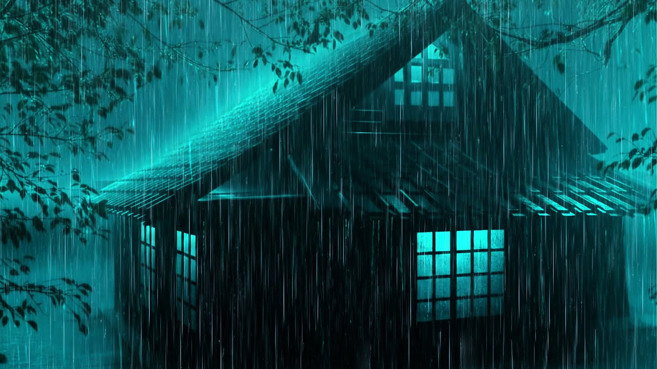 All You Need to Fall Asleep Instantly | Torrential Rain & Strong Thunder at Midnight in Forest