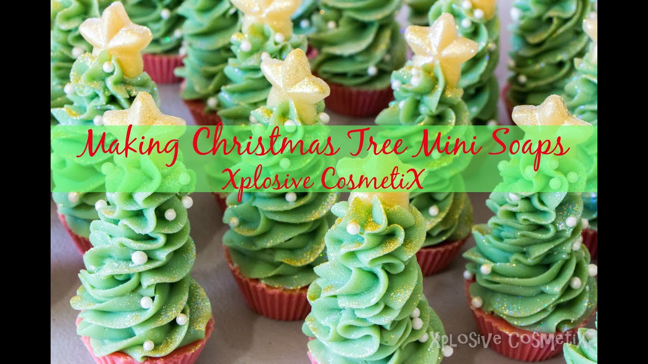 Making Christmas Tree Mini Soaps - Xplosive CosmetiX
