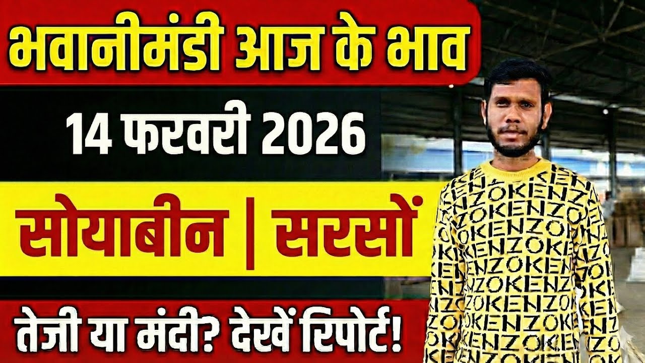 आज 14 फरवरी 2026 को भवानीमंडी मंडी में फसलों की आवक और भाव कैसे रहे, जानिए इस वीडियो में।🙄