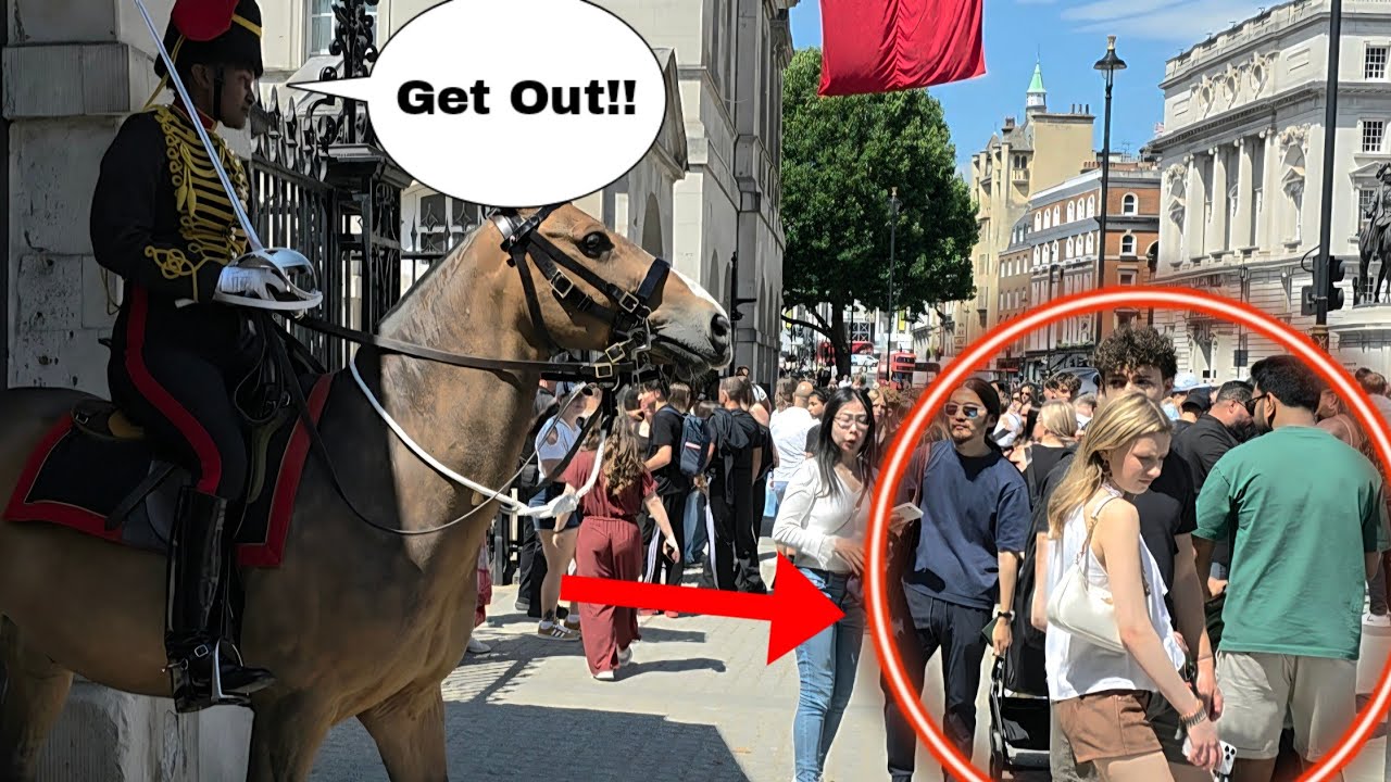The Guard yelled and blocked this couple who were passing inside the box!