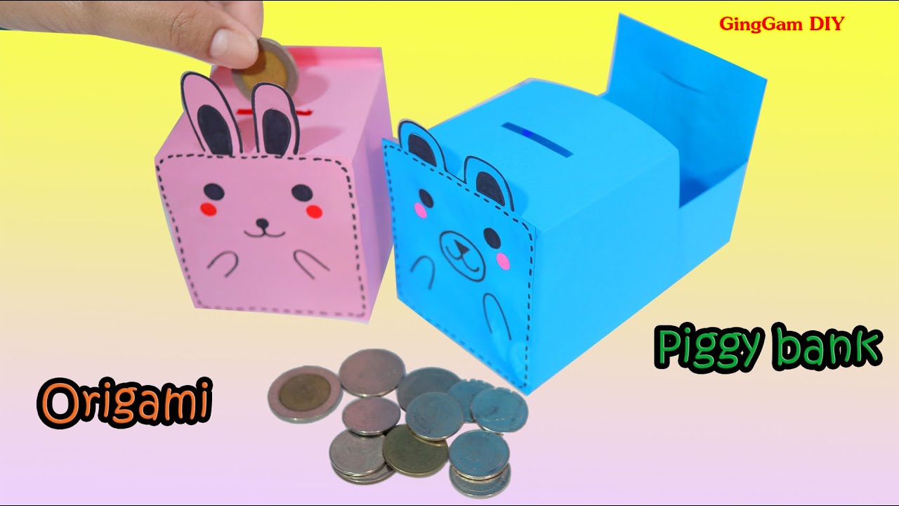 Origami Piggy Bank - พับกระปุกออมสินลิ้นชัก