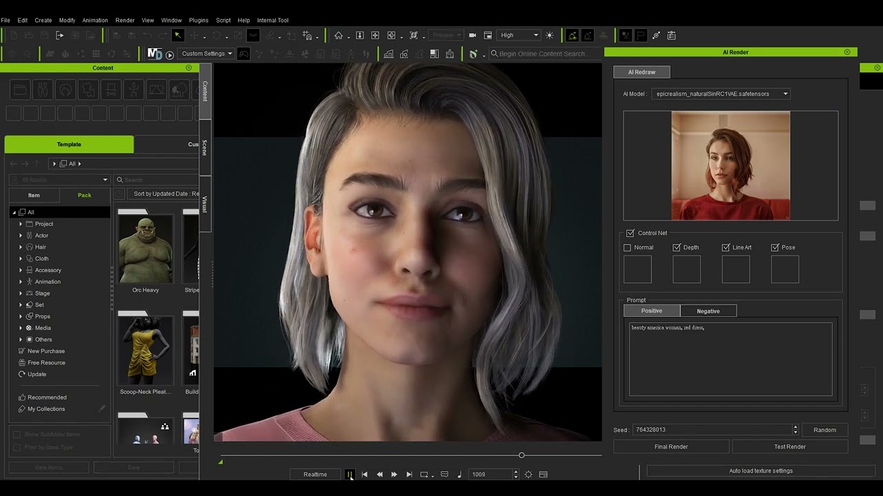 iClone AI Render using ComfyUI