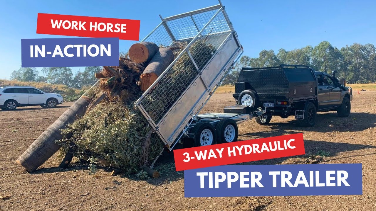 Tipping Trailer in Action! The Most Multi-Functional 3-Way Hydraulic Tipper Trailer on the Market