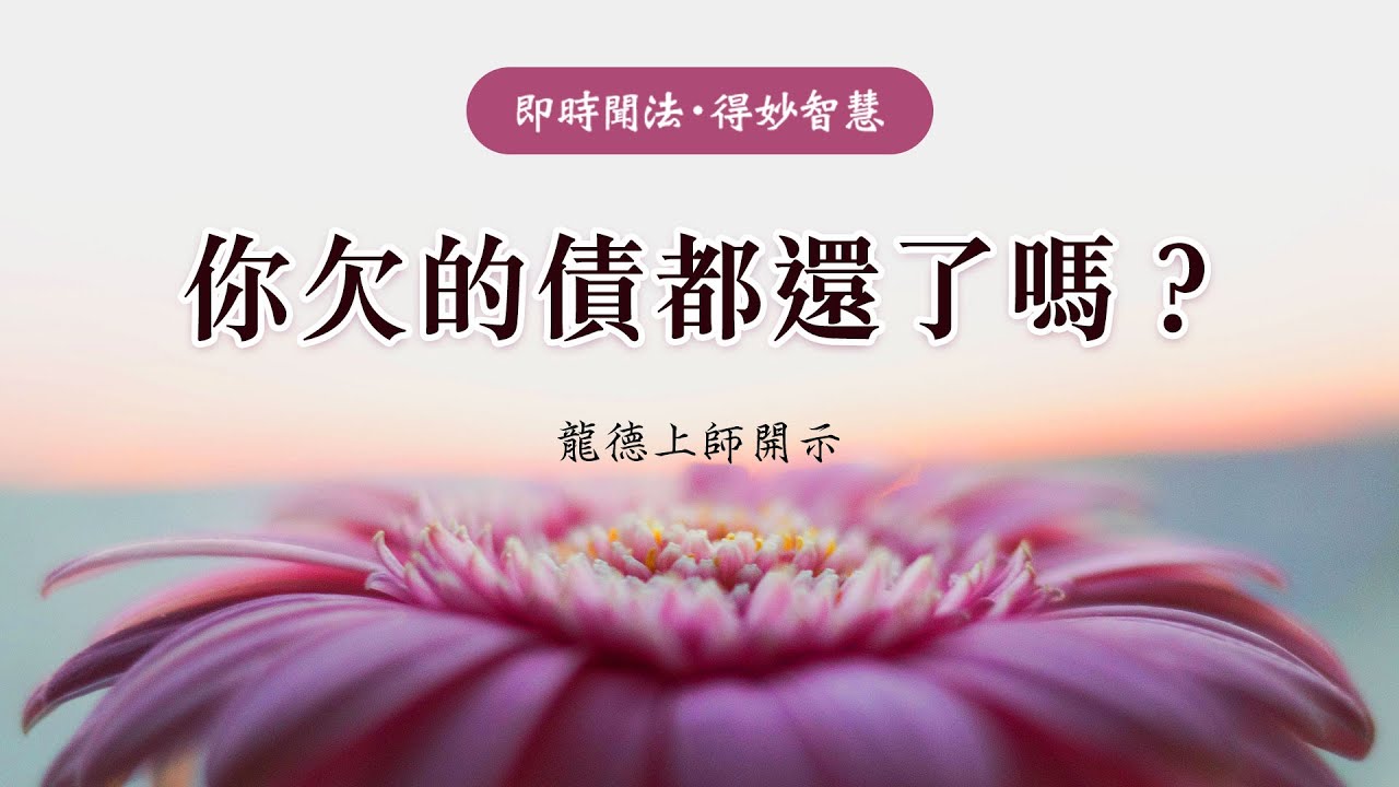 龍德上師：你欠的債都還了嗎？