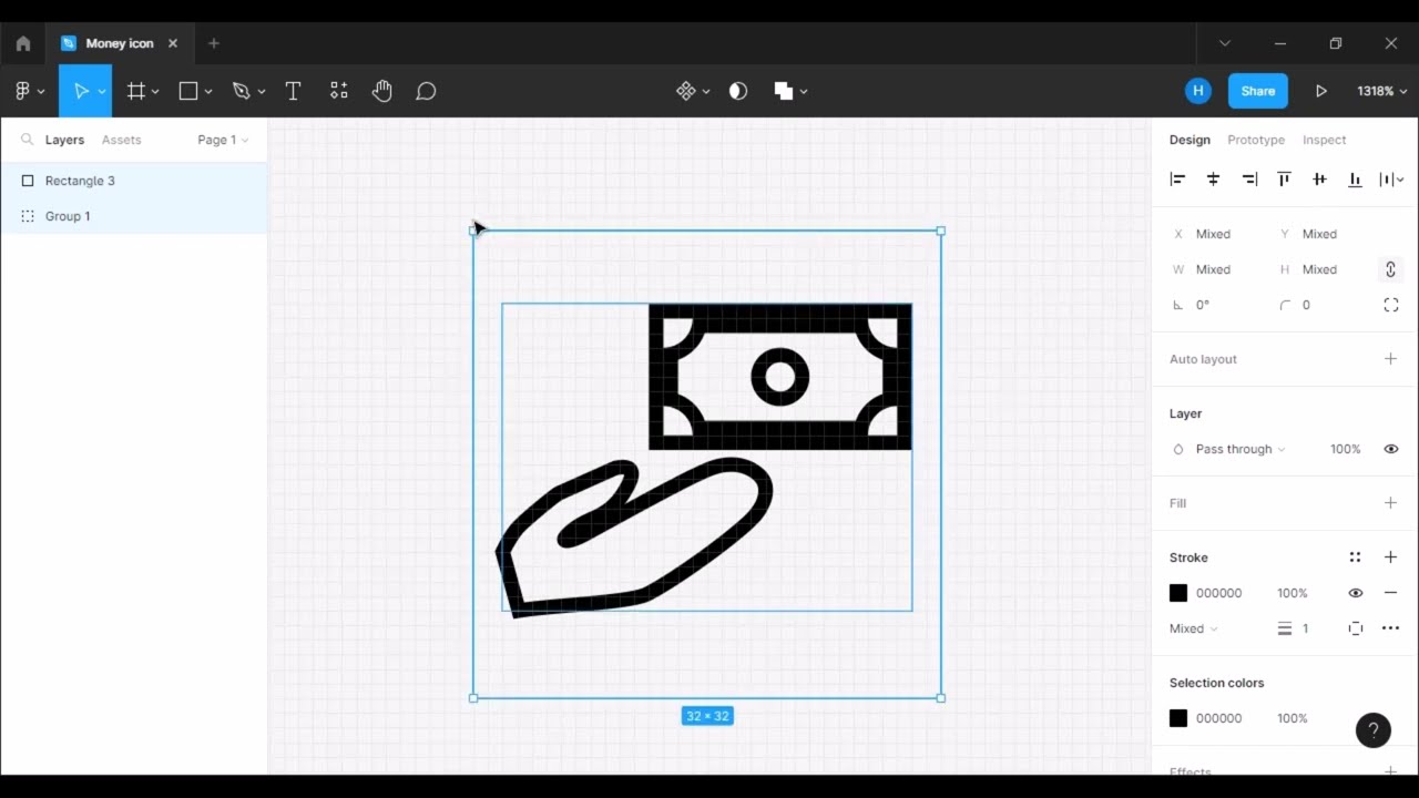 How to create a money icon in Figma