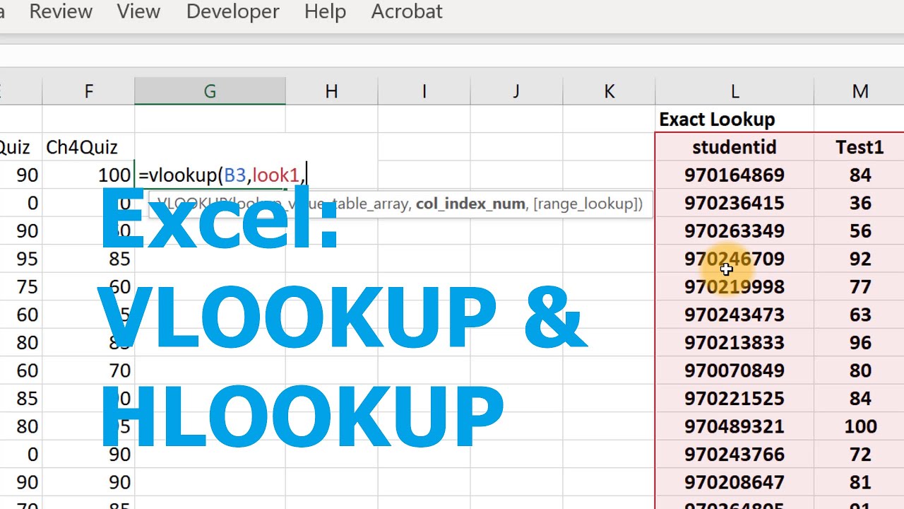 Short Excel 8: Vlookup Hlookup