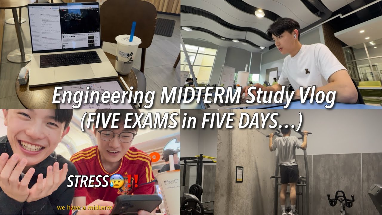 Видеоблог о подготовке к MIDTERM 📚✏️ | Бессонные ночи, долгие учёбы, фитнес и многое другое~