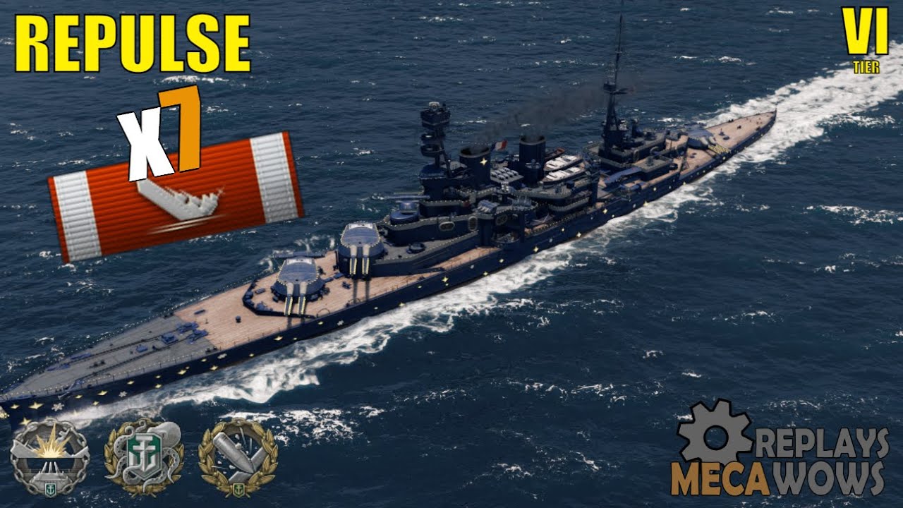 Repulse 7 Kills & 130k Damage | World of Warships Gameplay