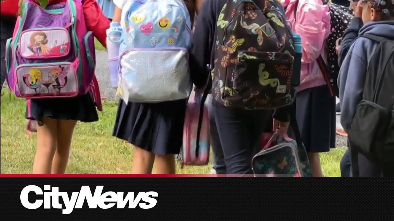 Students head back to class at Montreal's Dorval Elementary School