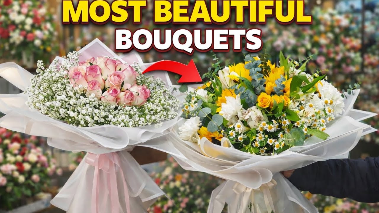 From Simple Flowers to beautiful bouquets (Arrangement + Wrap)