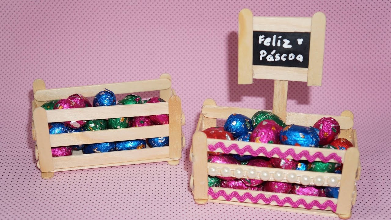 DIY - Faça você mesma : Mini caixote de palito de picolé