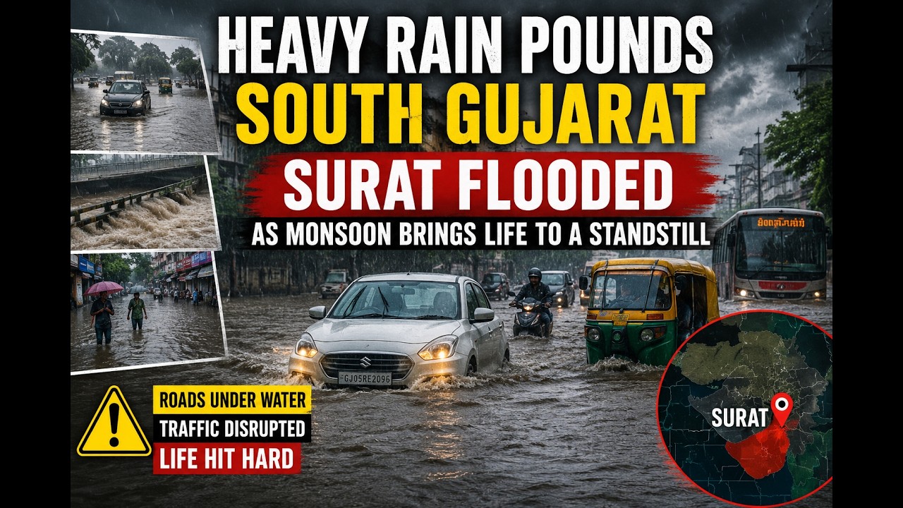 Heavy Rain Pounds South Gujarat | Surat Flooded as Monsoon Brings Life to a Standstill