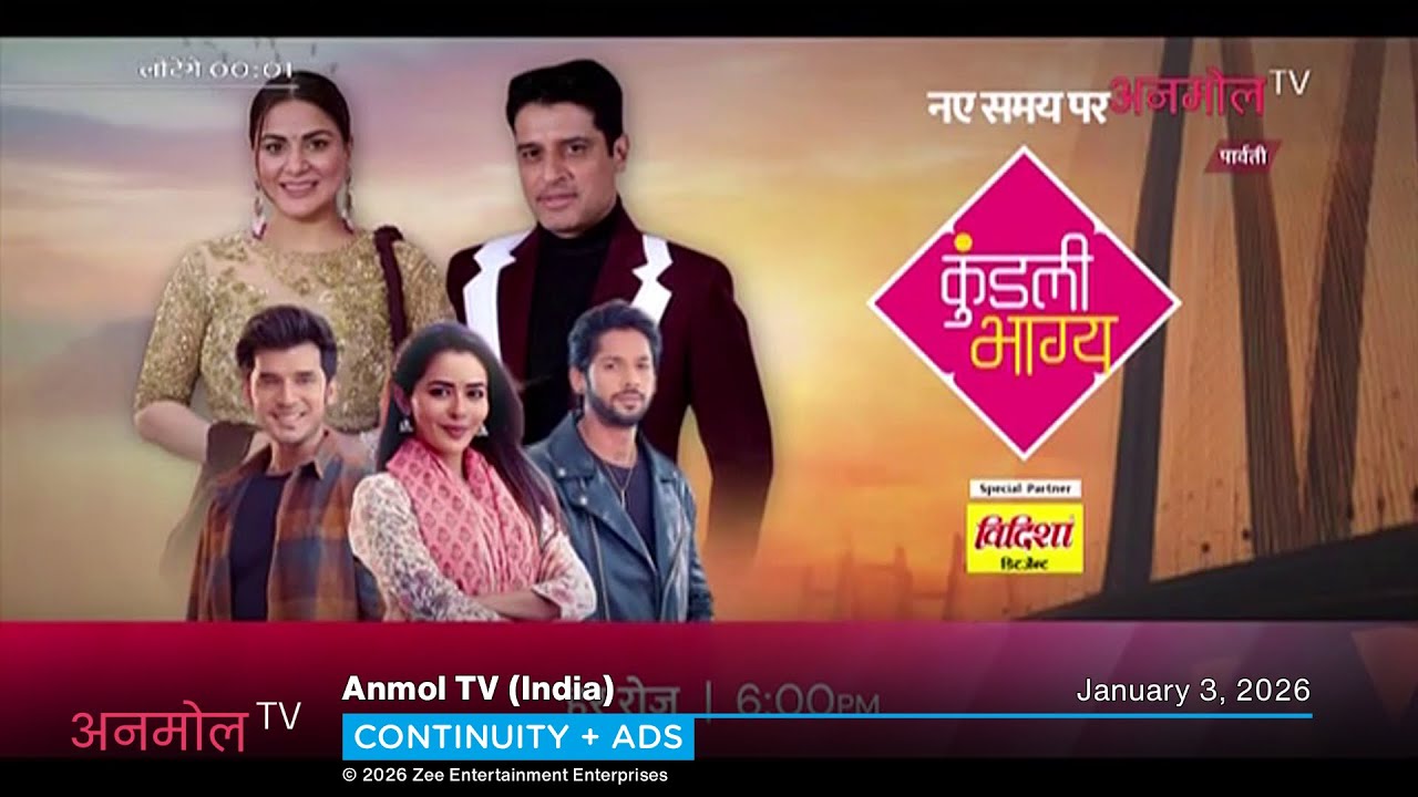 Anmol TV (India) continuity + ads | January 3, 2026