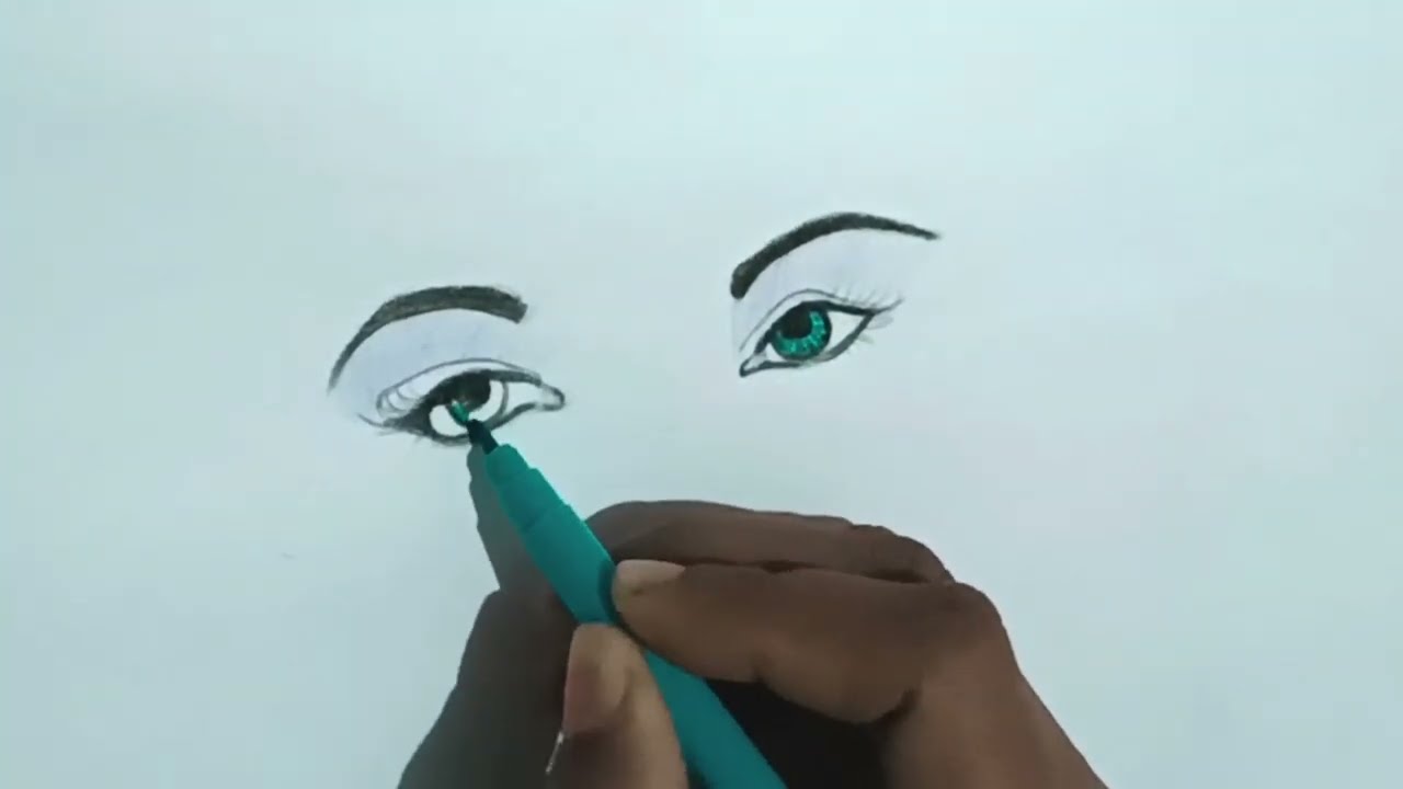  How to draw beautiful eyes #art #easy step by step eyes drawing #new #trending #viralvideo #pencil