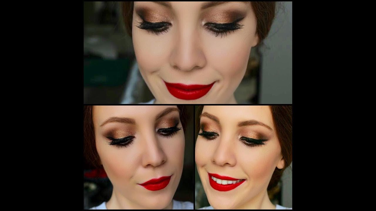 Kahve - Altin Tonlu Bugulu Goz Makyaji + 3 Farkli Ruj (Bronze - Gold Smokey Eye) | Aslı Özdel