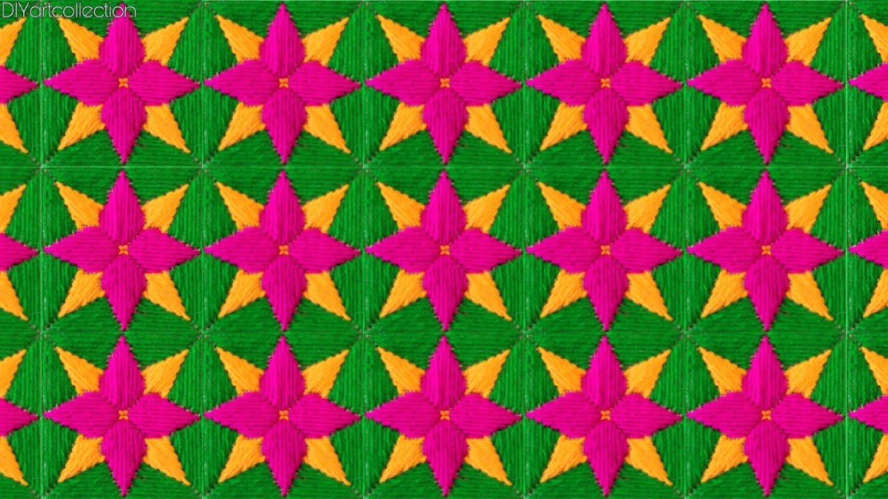 Woolen Lily flower doormat design-how to make sitting mat design-stitch ason,rugs,tablemat