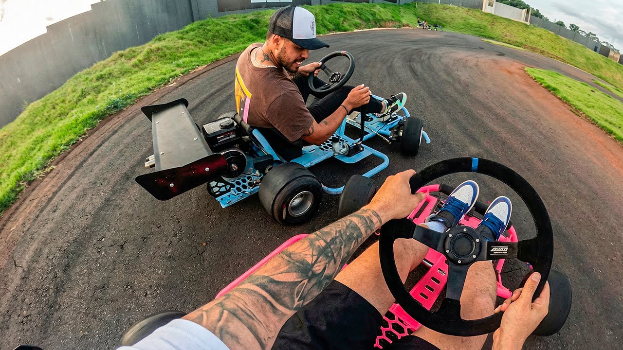 FIZ DRIFT DE KART COM MEU AMIGO !! * 1º treino juntos*