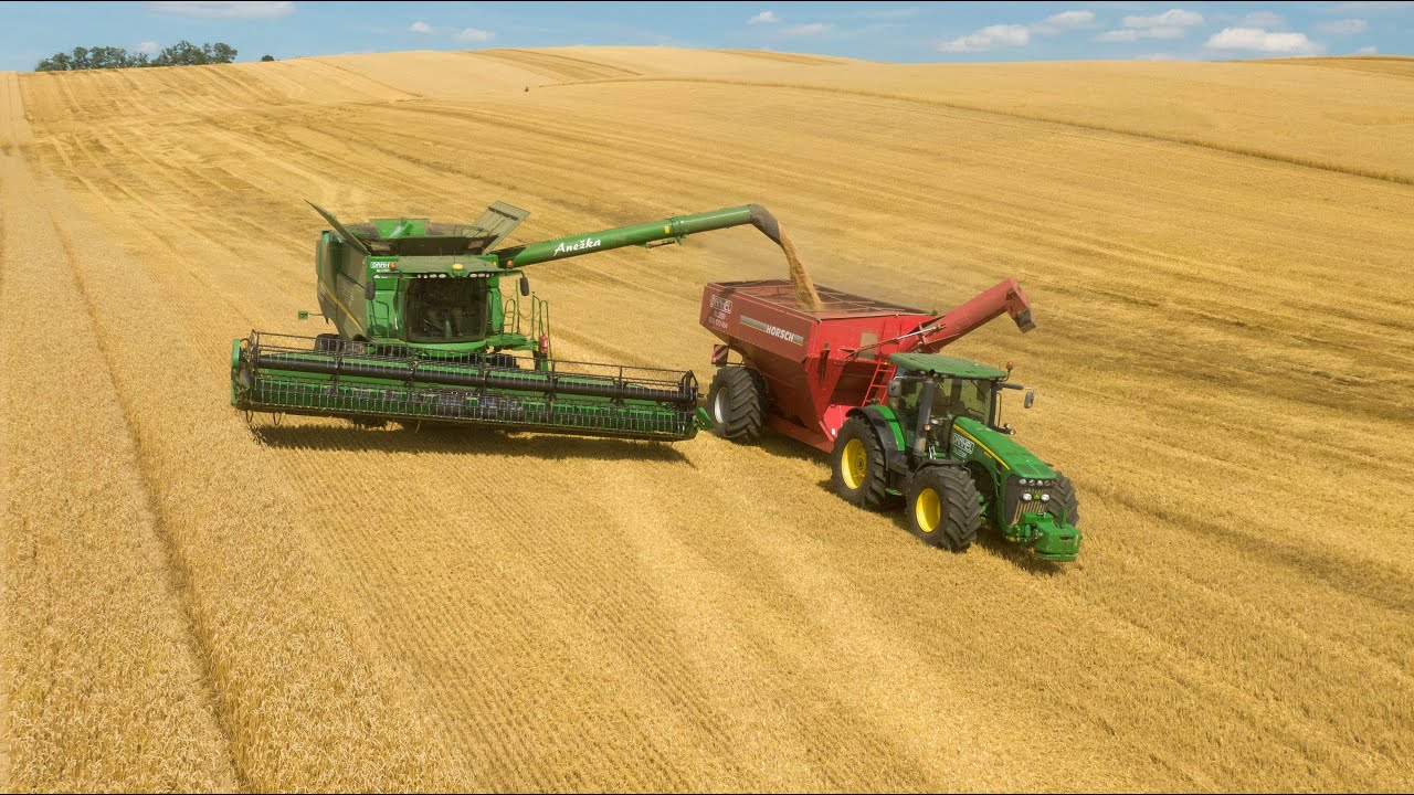 Žně 2019 - pšenice | Harvest 2019| 2x John Deere S680i Hillmaster + JD S780i Hillmaster |Daňhel Agro