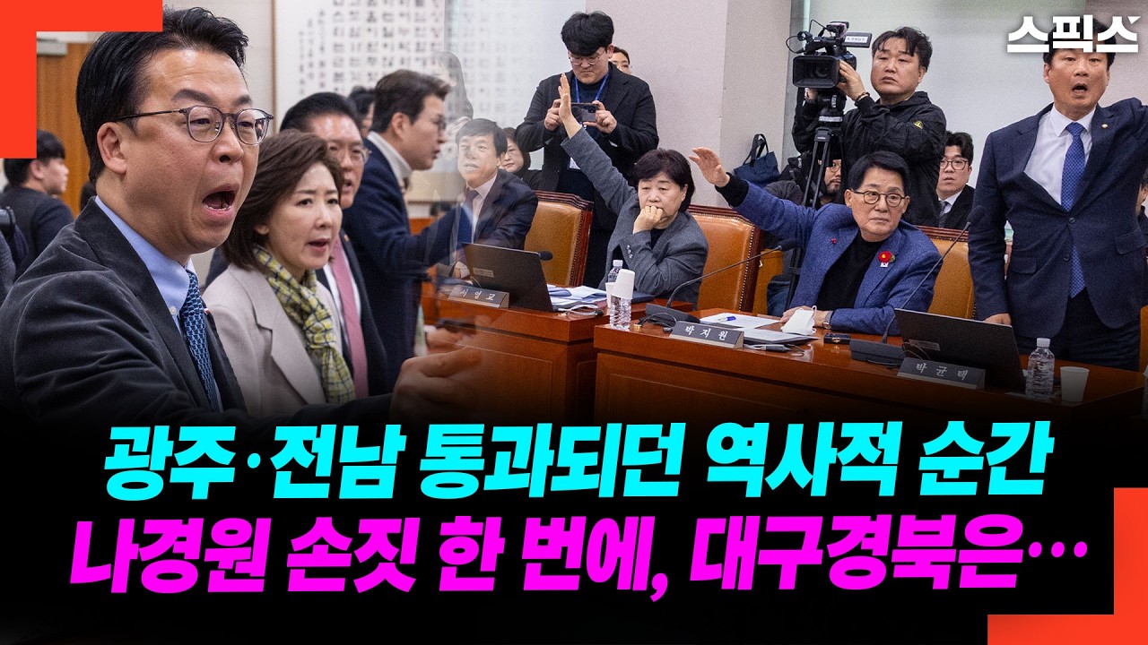 광주·전남 통과되던 역사적 순간 나경원 손짓 한 번에, 대구경북은…