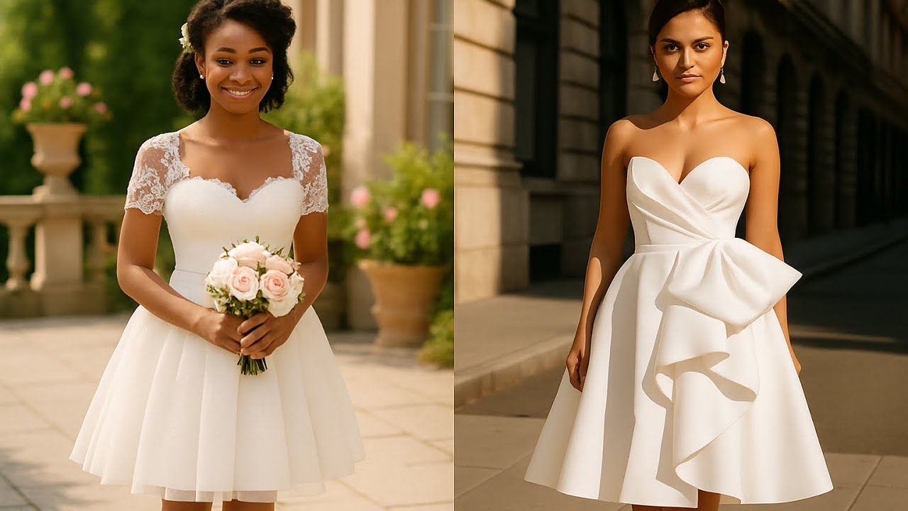 40 robes de mariée courtes ultra chic - idées élégantes 2025-2026