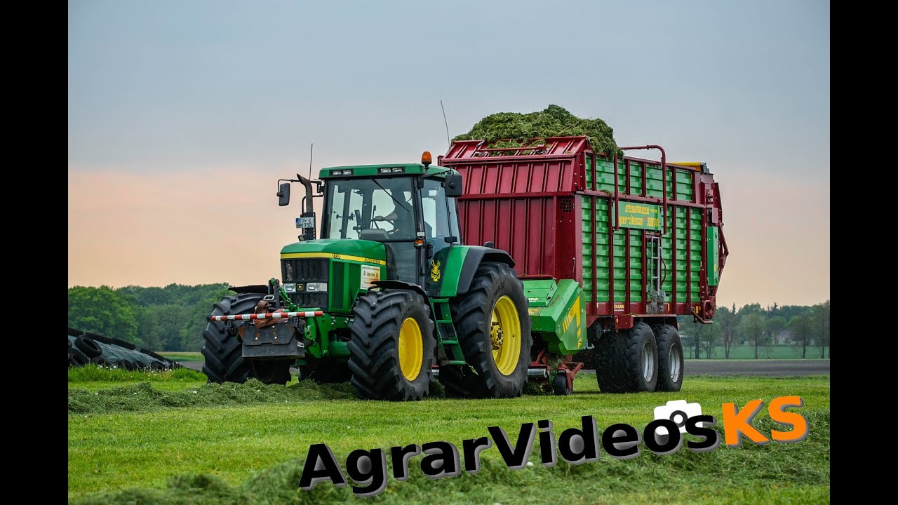 John Deere 7710 Sound / Gras fahren mit Strautmann