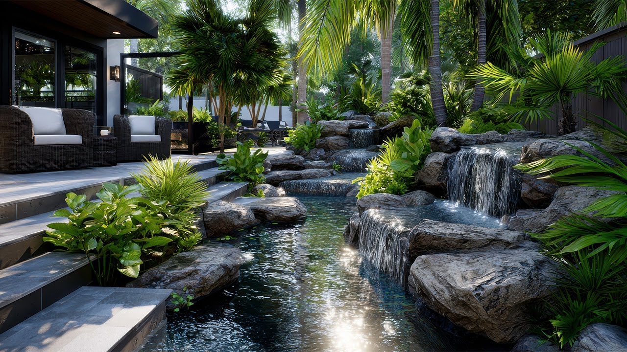 Transform Your Backyard Into a Modern Luxury Outdoor Living Space with Beautiful Garden