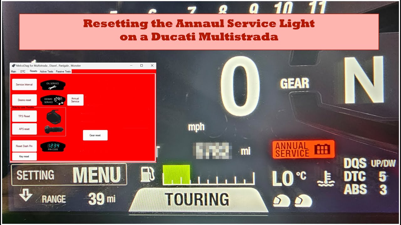 Ducati Annual Service reminder light RESET - Melcodiag software
