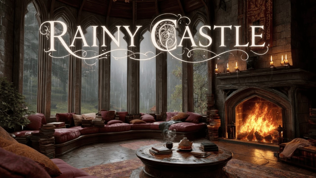 Cozy Castle Hearth | Fire & Music Ambience | Medieval Fantasy Relaxation & Study | 3 Hours