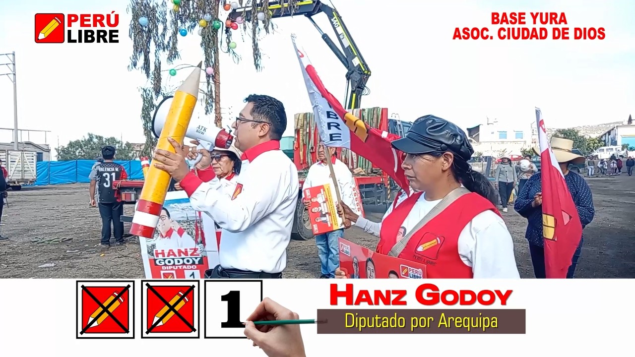 BASE YURA. ASOC. CIUDAD DE DIOS. HANZ GODOY DIPUTADO POR AREQUIPA NRO 1 PARTIDO POLÍTICO PERÚ LIBRE