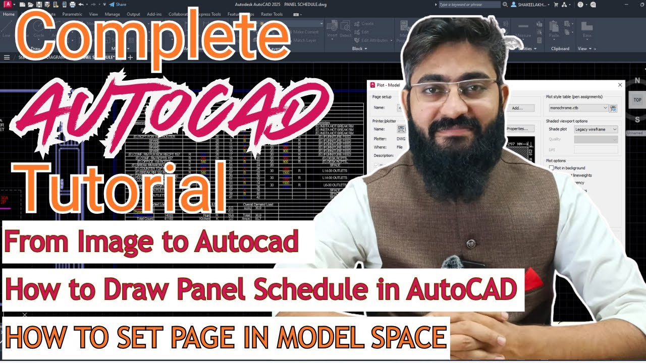Complete AutoCAD Tutorial | Panel Schedule, Xline, Copy, Move, Text Tools, Electrical Terms In Urdu