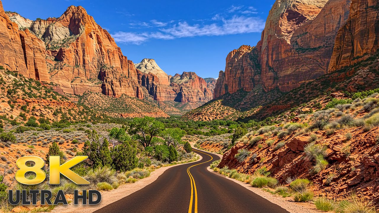 Zion Canyon Scenic Drive 8K - Zion National Park Utah