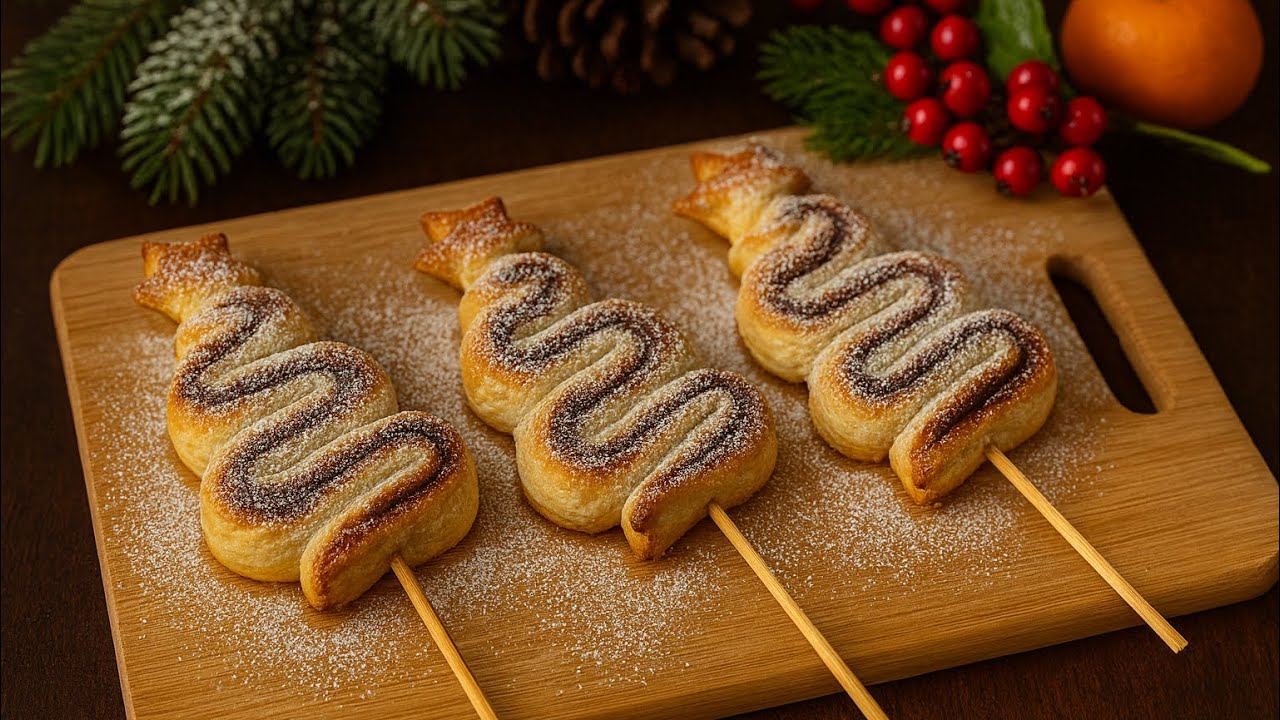 Blätterteig-Weihnachtsbäume mit Nutella – Schnell, Einfach & Super Lecker! 🎄✨