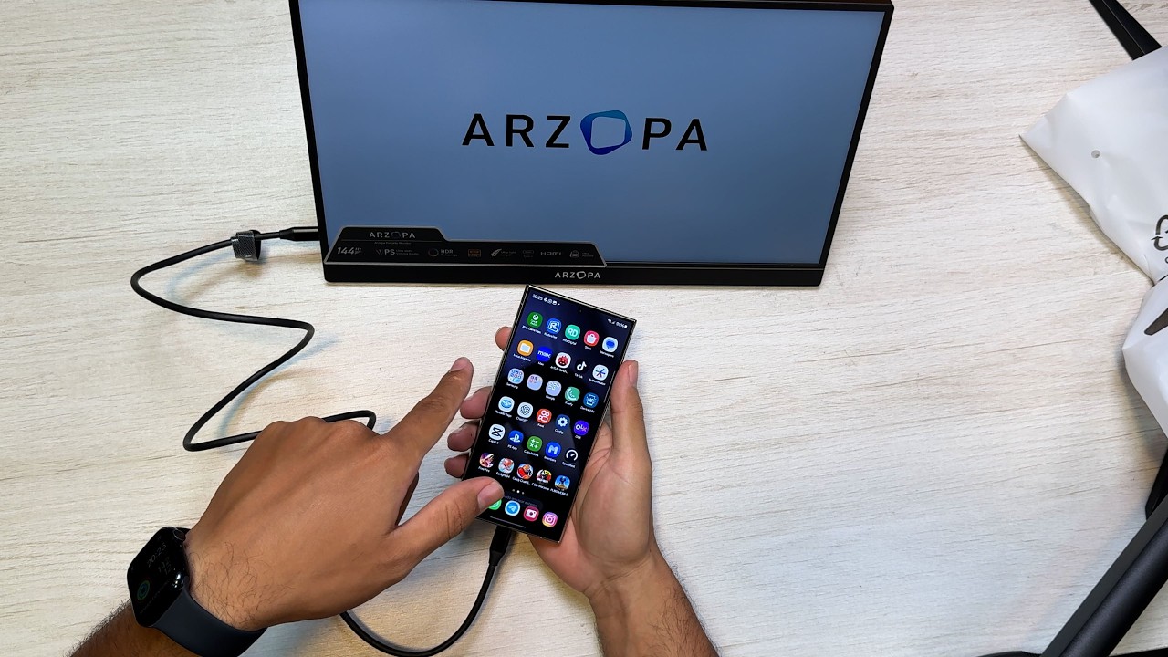 Monitor portátil GAMER com 144Hz, IPS e BARATO! ARZOPA Z1FC - Unboxing e Impressões