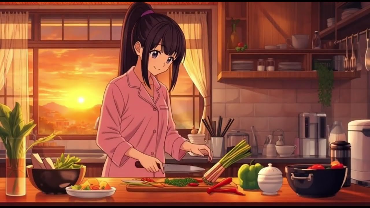 A peaceful Evening with the One I Love | Cooking Vlog | Ghilbi animation