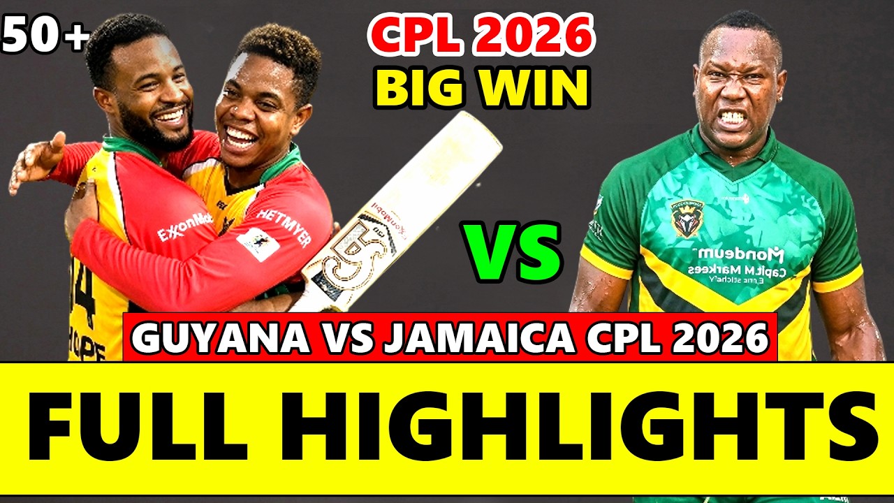 Guyana Amazon Warriors против Jamaica Kingsmen: полные лучшие моменты 26-го матча CPL 2026