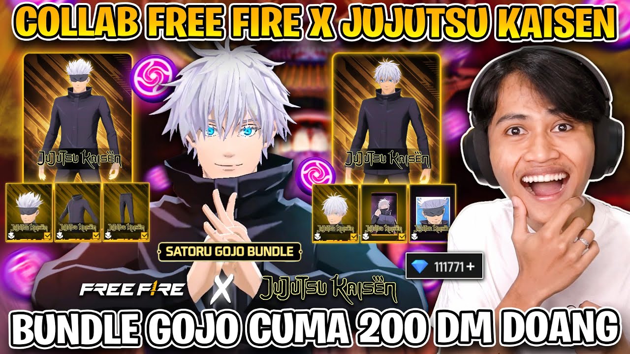 INI DIA COLLAB FF X JUJUTSU KAISEN !! BUNDLE GOJO SATORU INI CUMA 200 DM DOANG !!