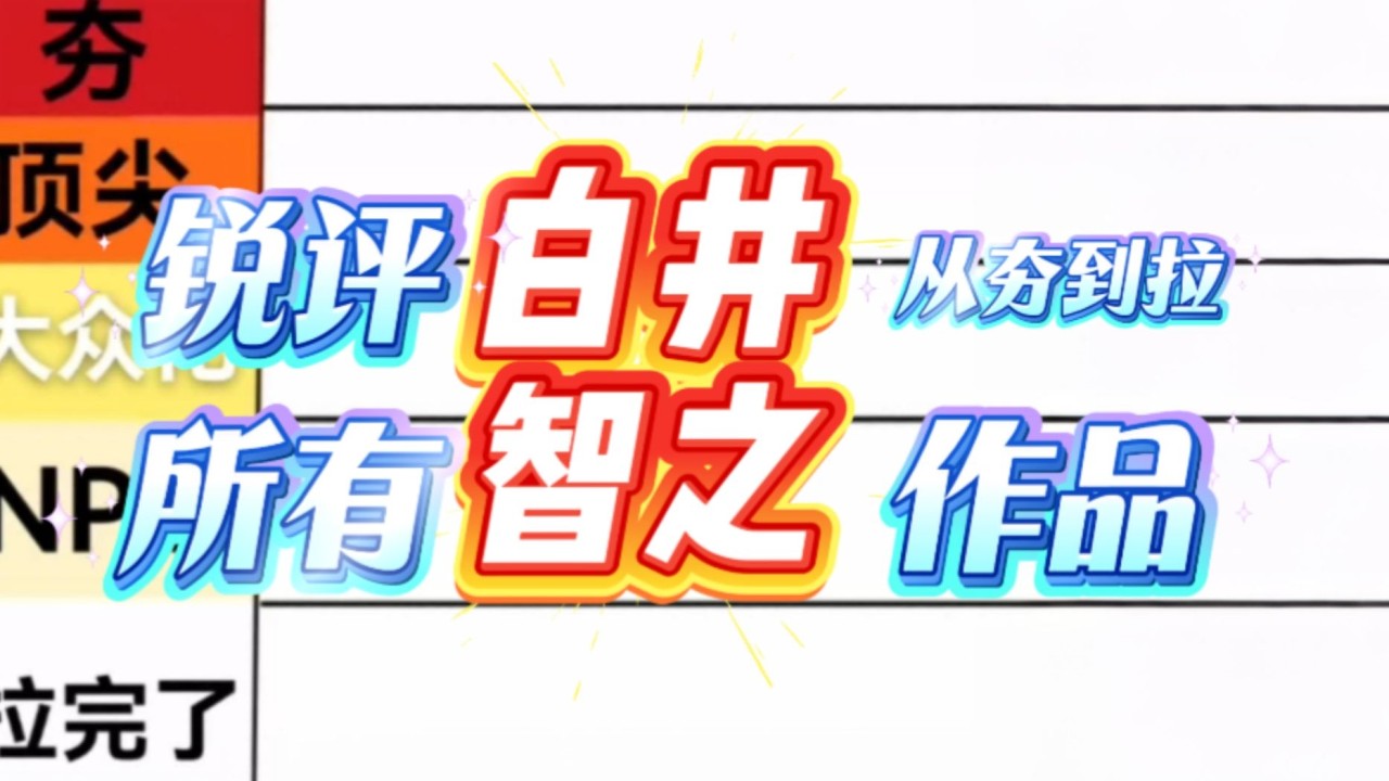 犀利評價！白井全部12本單行本，從巔峰到低谷排名。