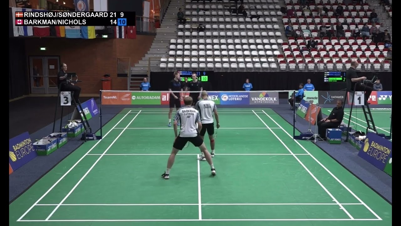 2022 BWF Yonex Dutch Open MD R32 Marcus Rindsh&oslash;j, Andreas S&oslash;ndergaardv (DEN) Barkman, Nichols, (CAN)