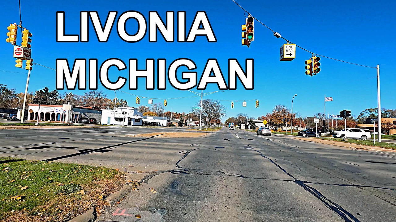 Livonia Michigan City Streets - Farmington, Five Mile, Newburgh & Six Mile Roads Scenic Drive