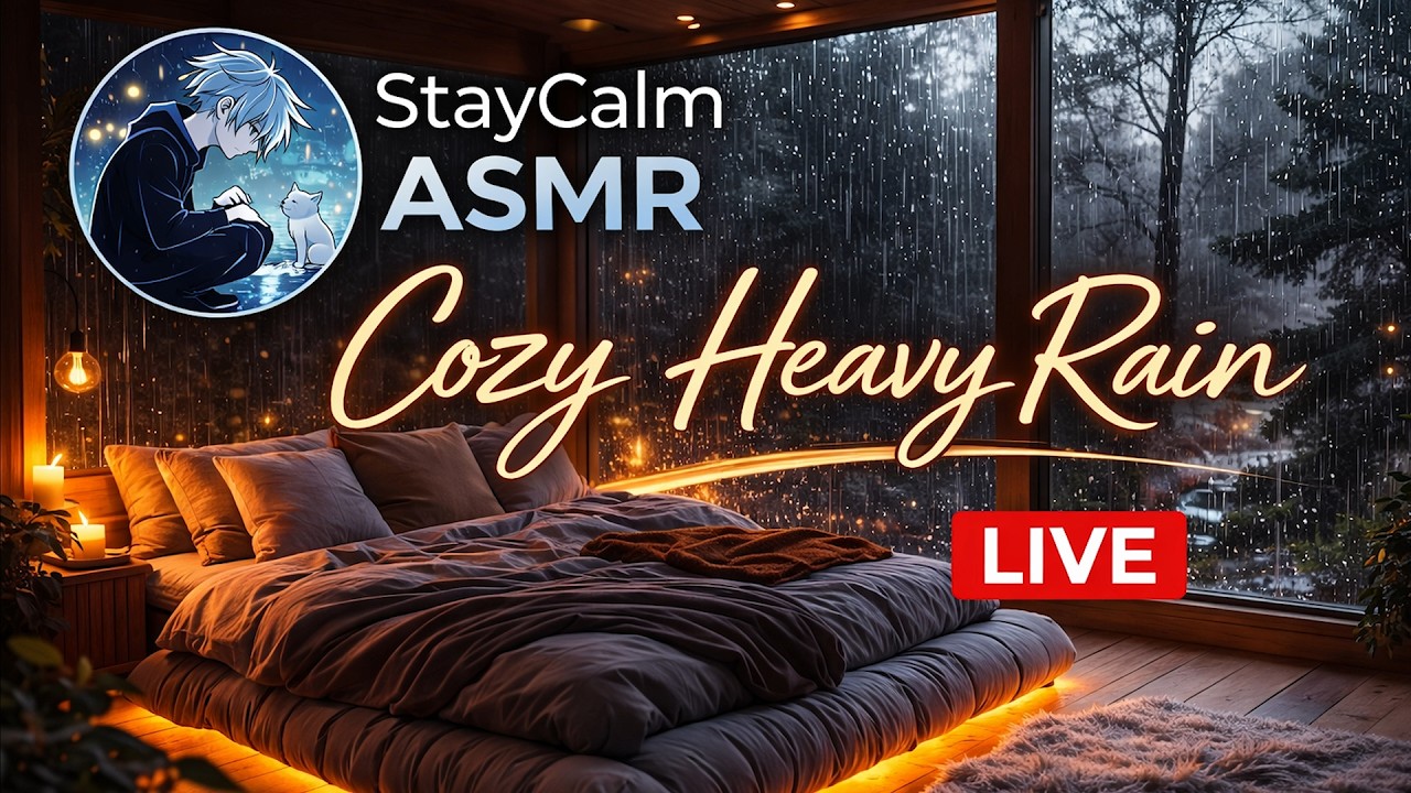 🔴 LIVE Cozy Rain 🌧️ Sleep, Study & Relax