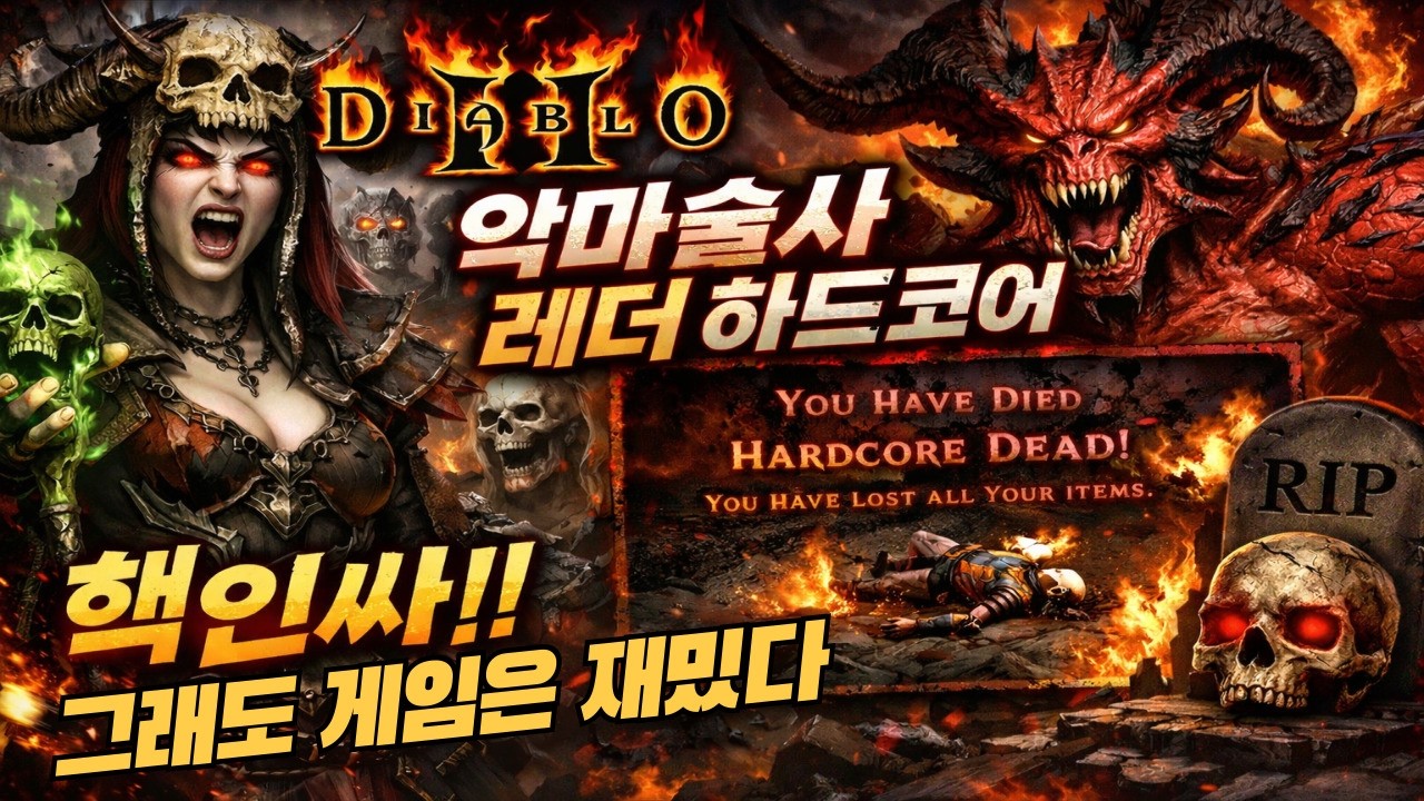 레더 첫날인데 몬스터가 녹는다… 악마술사 미쳤다 / 디아블로2 악마술사