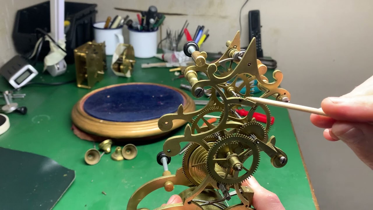https://clockrepairsmerseyside.co.uk   C1860 Skeleton clock , video 2  the assessment .
