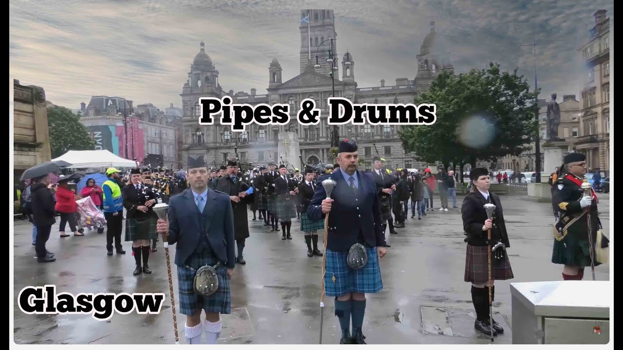 Massed Pipes & Drums - Glasgow's George Square