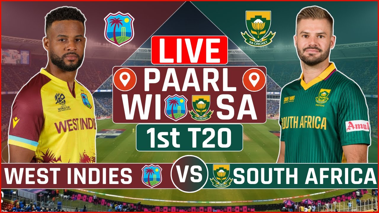 SA vs WI 1st T20 Live Cricket Score | South Africa vs West Indies 1st T20 Live Scores & Commentary