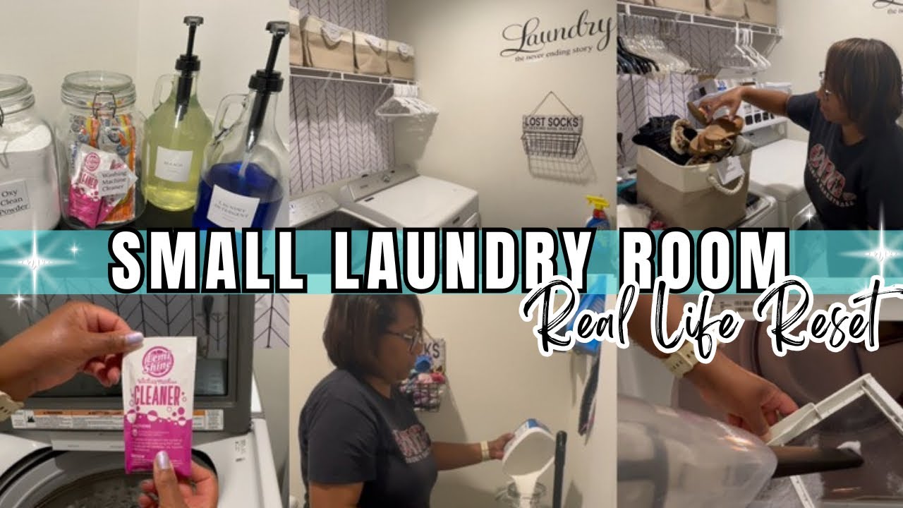 REAL-LIFE RESET: Small Laundry Room Cleaning, Decluttering and Organizing 