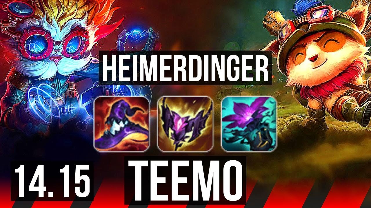 HEIMERDINGER vs TEEMO (TOP) | 10 solo kills, 10/2/2, 500+ games, Rank 12 Heimer | NA Master | 14.15