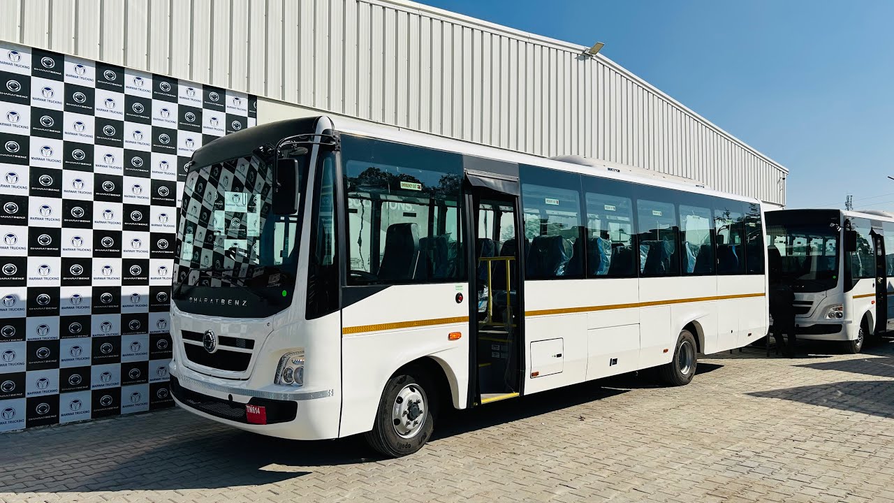 BharatBenz 1017 Staff Bus AC 26+D Seater 2025 Model Review (Price, Features, Mileage)